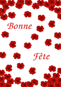 Fête colorée avec des fleurs rouges pour Mamie